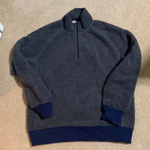 J crew fleece quarter zip size Large